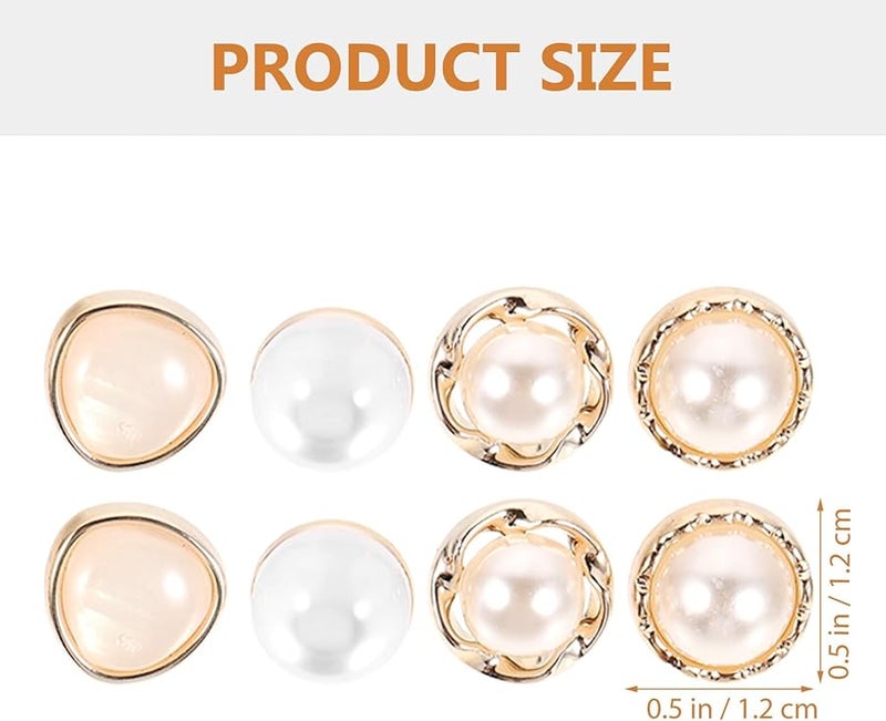Faux Pearl Shirt Buttons 50pcs For Sewing Clothing Decorative Round DIY Suits Sweaters - Image 2